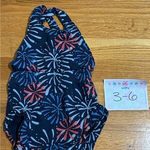 Monica and Andy baby girls Firework Pattern Bodysuit 3-6 bubble onesie